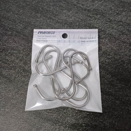 MRAYDECO Stainless Steel S-Shaped Hooks, Heavy-Duty Metal Utility Hooks for Kitchen, Bathroom, and Closet Organization